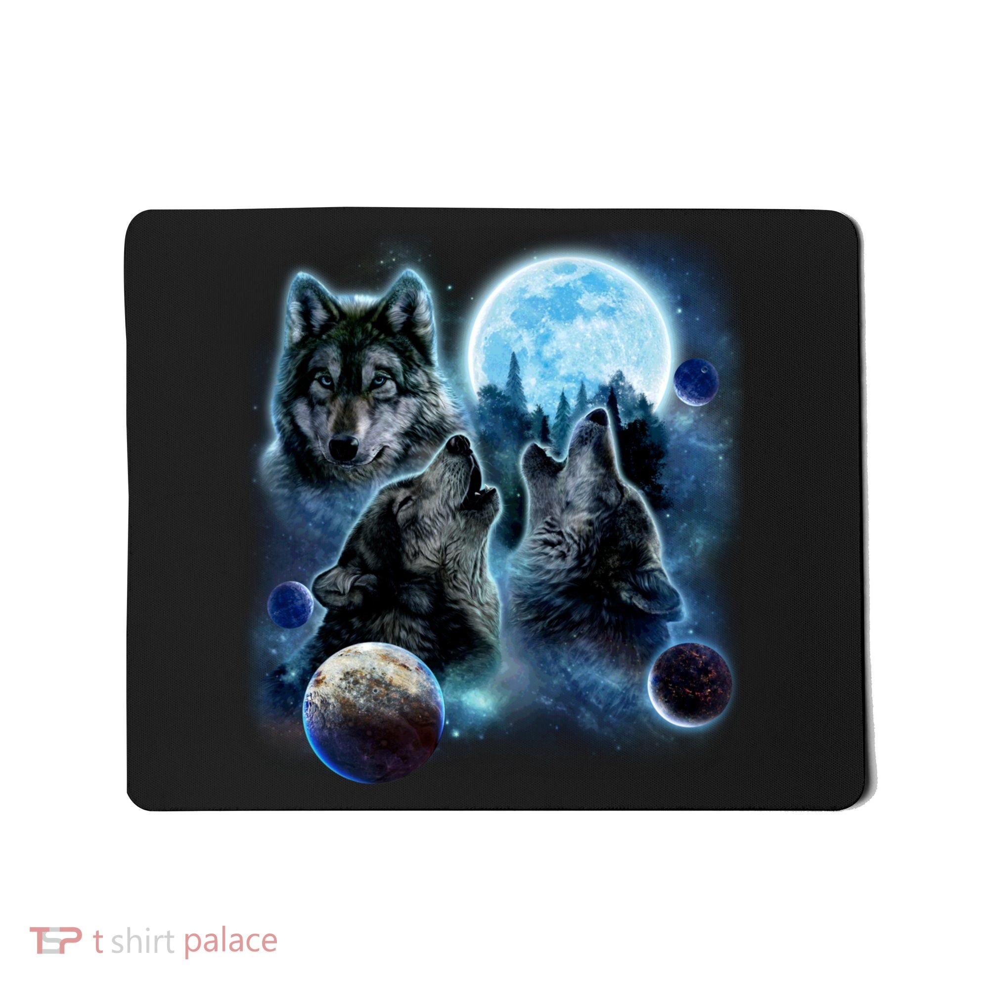 Wolf Shirt Three Wolves Moon Wolf Moon Mousepad