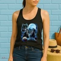Wolf Shirt Three Wolves Moon Wolf Moon Women's Tank Top thumb 2