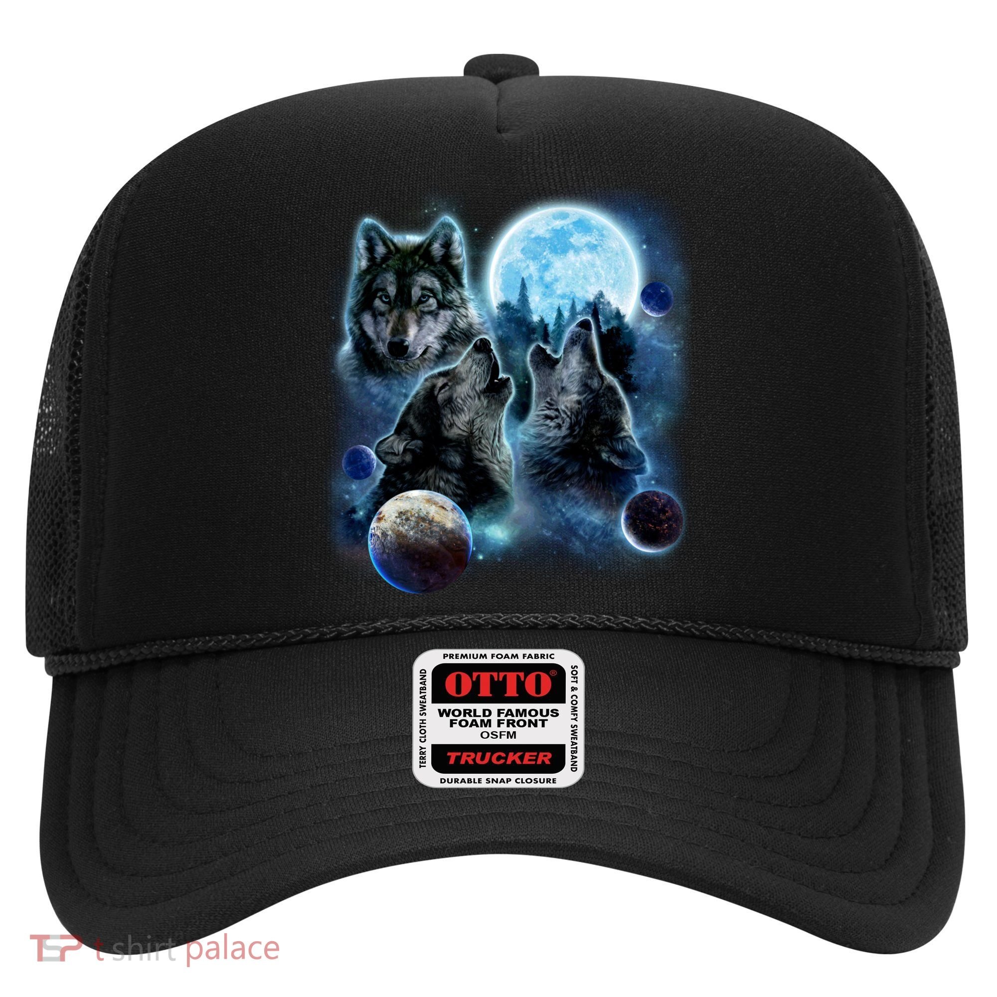 Wolf Shirt Three Wolves Moon Wolf Moon Hat