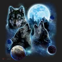 Wolf Shirt Three Wolves Moon Wolf Moon Golf Towel thumb 3