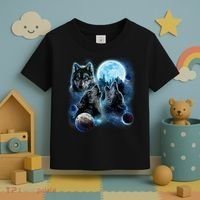 Wolf Shirt Three Wolves Moon Wolf Moon Toddler T-Shirt thumb 3