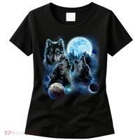 Wolf Shirt Three Wolves Moon Wolf Moon Women's T-Shirt thumb 0