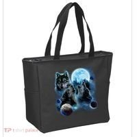 Wolf Shirt Three Wolves Moon Wolf Moon Tote Bag thumb 2