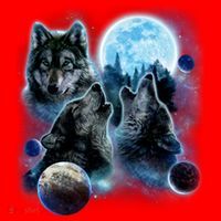 Wolf Shirt Three Wolves Moon Wolf Moon Santa Hat thumb 1