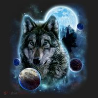 Wolf Shirt Three Wolves Moon Wolf Moon Comfort Colors T-Shirt thumb 5