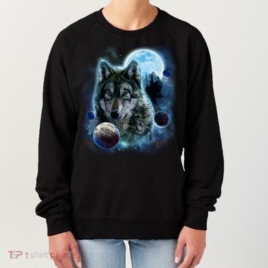Wolf Shirt Three Wolves Moon Wolf Moon Women's Sweatshirt