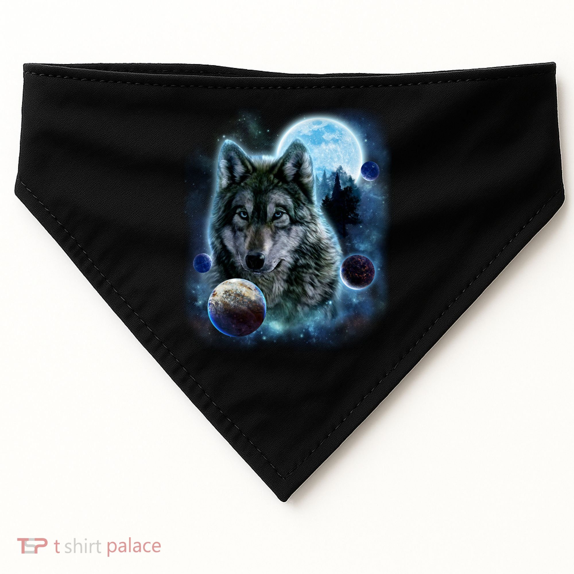 Wolf Shirt Three Wolves Moon Wolf Moon USA-Made Doggie Bandana
