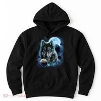Wolf Shirt Three Wolves Moon Wolf Moon Hoodie thumb 0