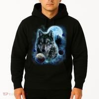 Wolf Shirt Three Wolves Moon Wolf Moon Hoodie thumb 2