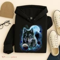 Wolf Shirt Three Wolves Moon Wolf Moon Hoodie thumb 4