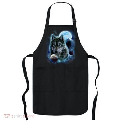 Wolf Shirt Three Wolves Moon Wolf Moon Apron