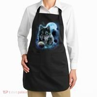 Wolf Shirt Three Wolves Moon Wolf Moon Apron thumb 2