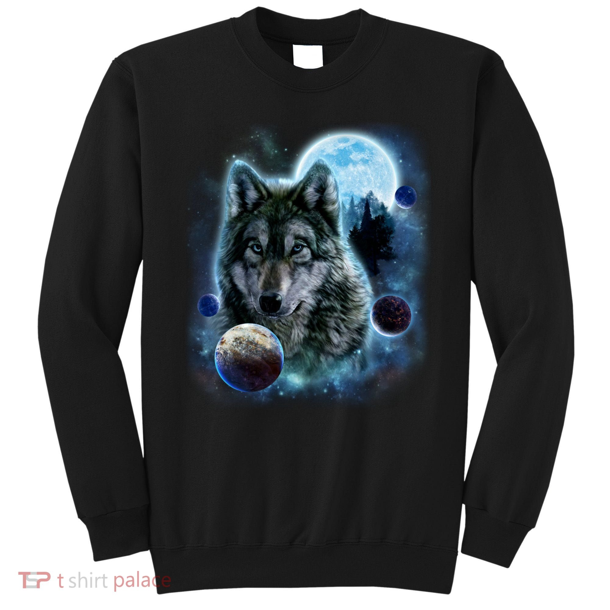 Wolf Shirt Three Wolves Moon Wolf Moon Sweatshirt