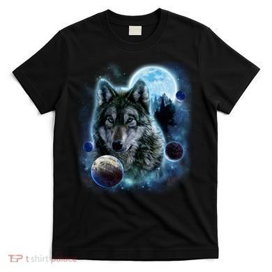 Wolf Shirt Three Wolves Moon Wolf Moon T-Shirt