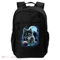 Wolf Shirt Three Wolves Moon Wolf Moon Backpack thumb 0