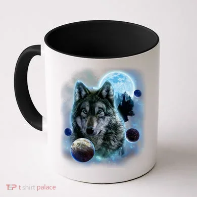 Wolf Shirt Three Wolves Moon Wolf Moon Coffee Mug