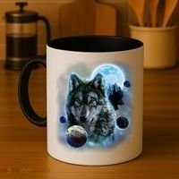 Wolf Shirt Three Wolves Moon Wolf Moon Coffee Mug thumb 4