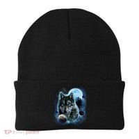 Wolf Shirt Three Wolves Moon Wolf Moon Beanie thumb 0
