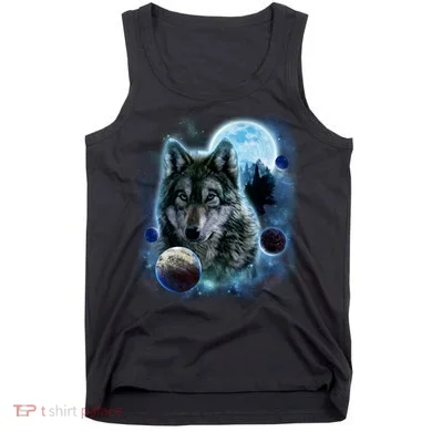 Wolf Shirt Three Wolves Moon Wolf Moon Tank Top