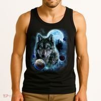 Wolf Shirt Three Wolves Moon Wolf Moon Tank Top thumb 3