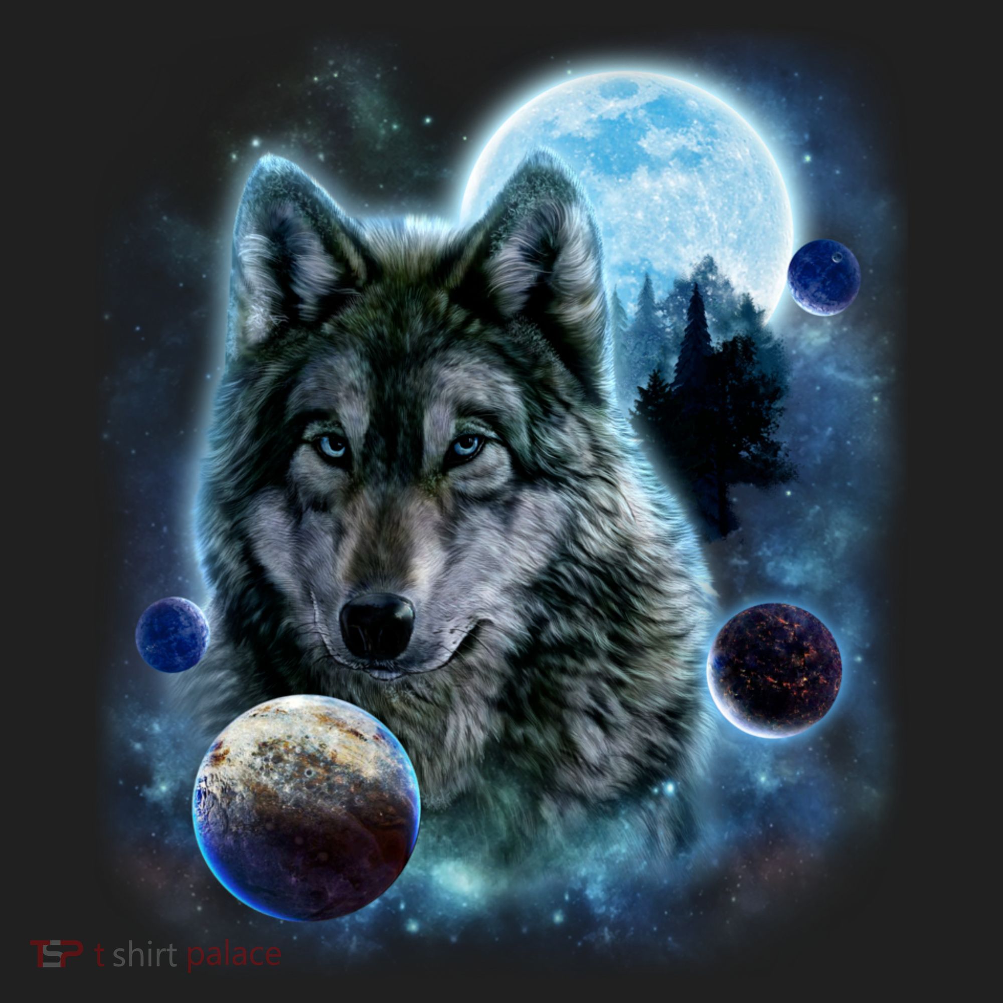 Wolf Shirt Three Wolves Moon Wolf Moon Golf Towel