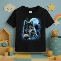 Wolf Shirt Three Wolves Moon Wolf Moon Toddler T-Shirt thumb 3