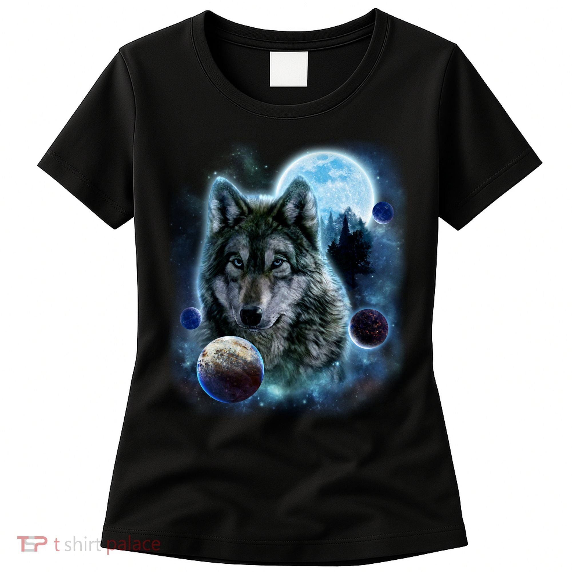 Wolf Shirt Three Wolves Moon Wolf Moon Women's T-Shirt