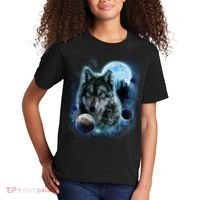 Wolf Shirt Three Wolves Moon Wolf Moon Kids T-Shirt thumb 2