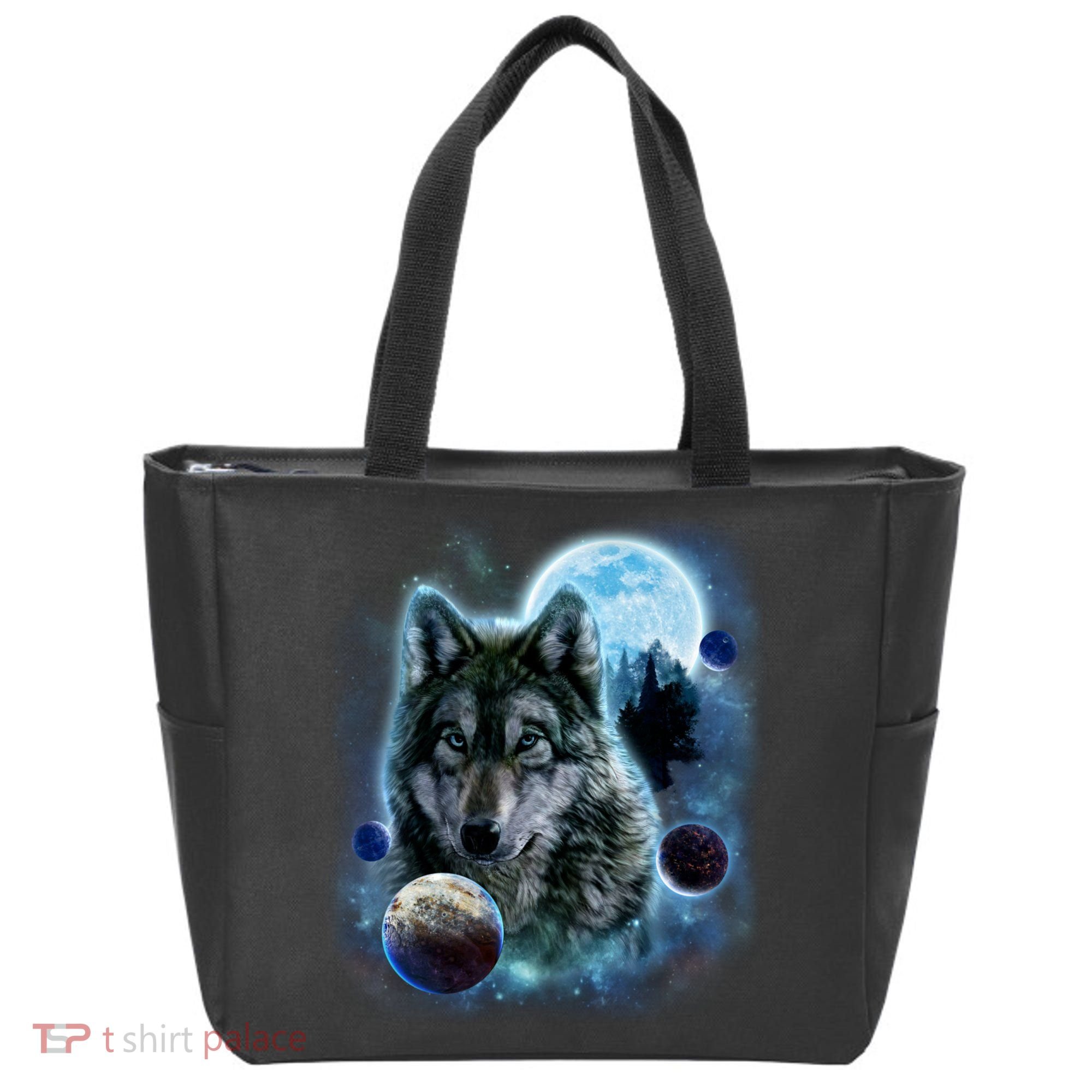 Wolf Shirt Three Wolves Moon Wolf Moon Tote Bag