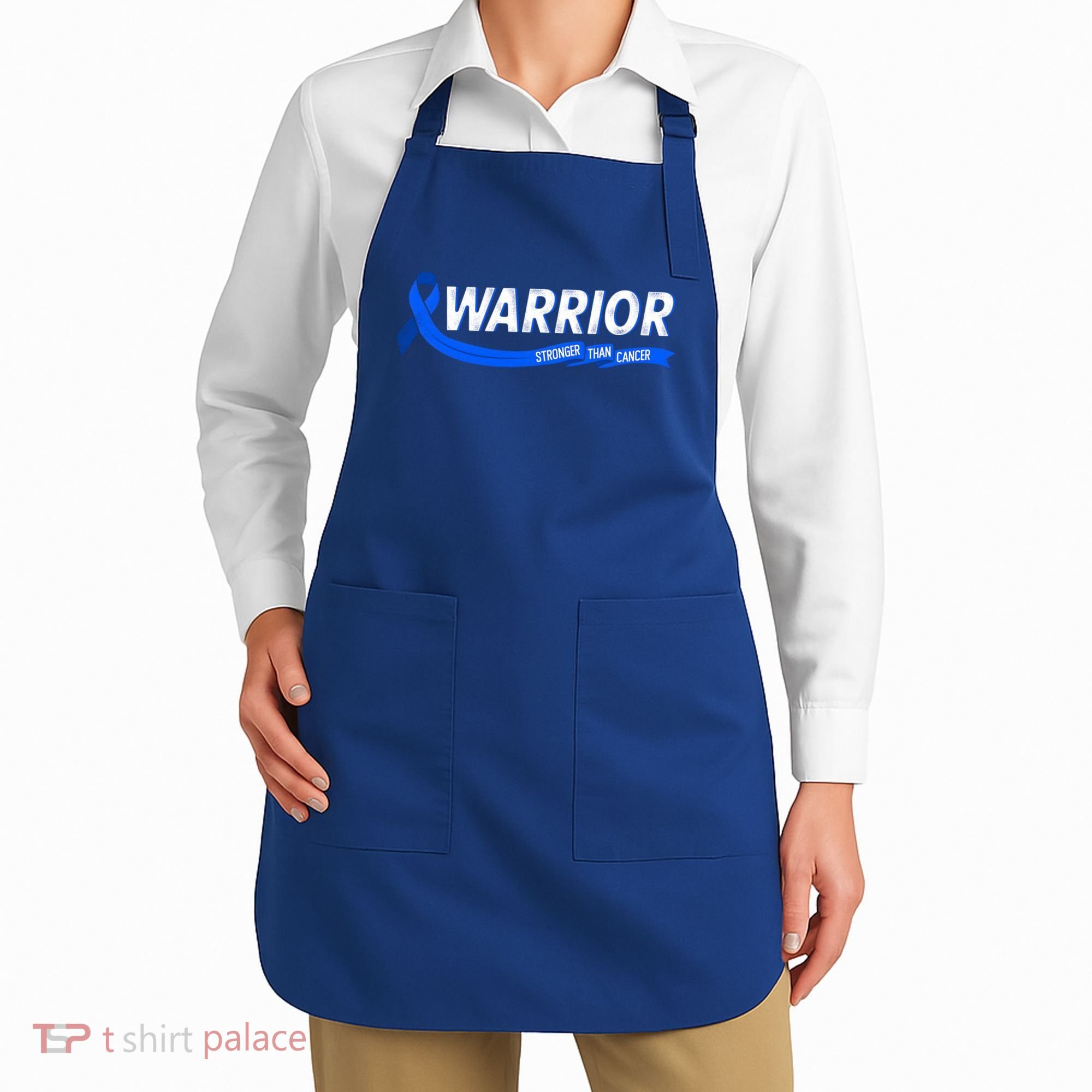 Warrior Stronger Than Cancer Colon Cancer Awareness Great Gift Apron