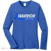 Warrior Stronger Than Cancer Colon Cancer Awareness Great Gift Women's Long Sleeve Shirt thumb 0