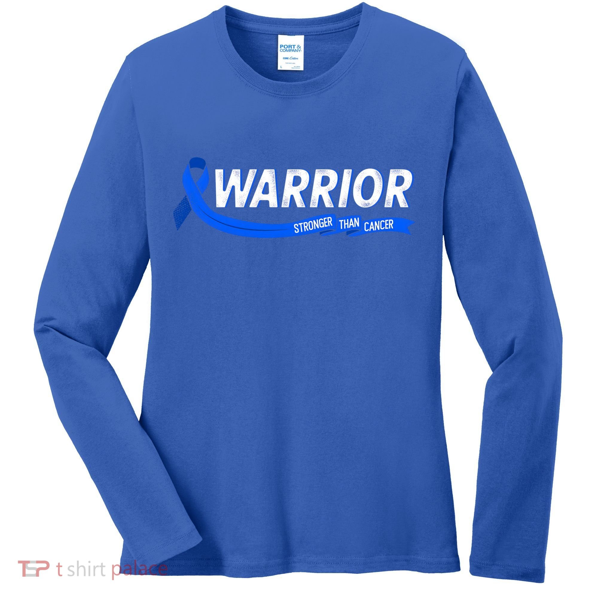 Warrior Stronger Than Cancer Colon Cancer Awareness Great Gift Women's Long Sleeve Shirt