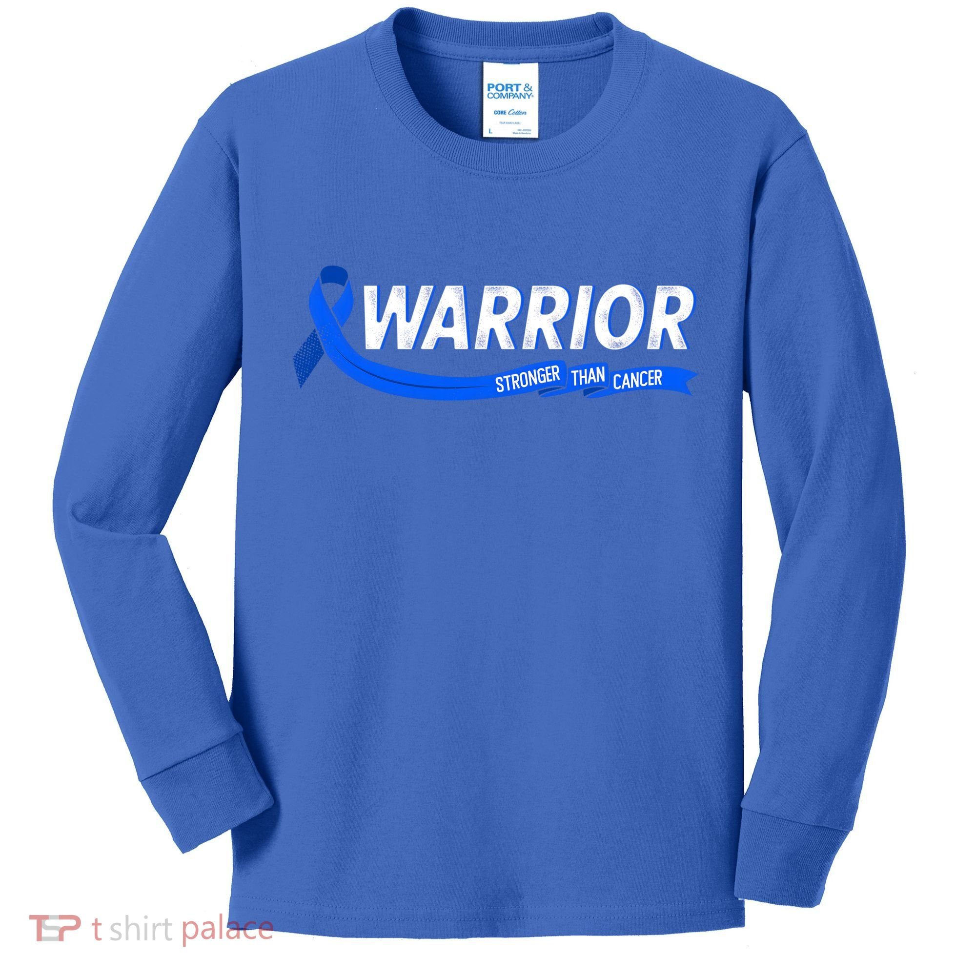 Warrior Stronger Than Cancer Colon Cancer Awareness Great Gift Kids Long Sleeve Shirt