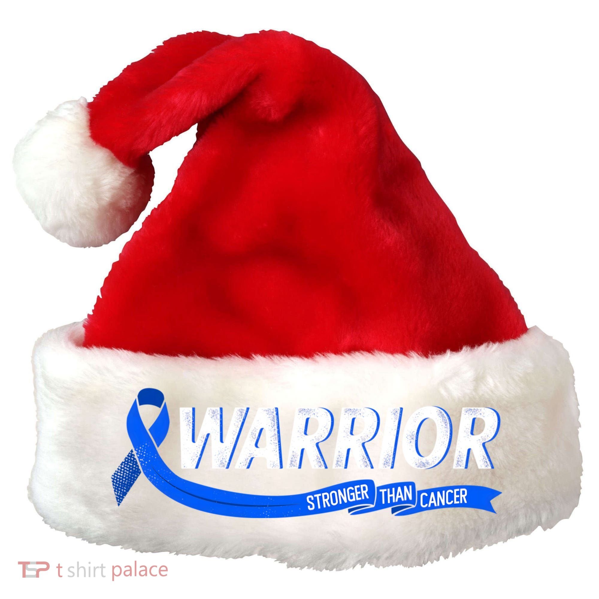 Warrior Stronger Than Cancer Colon Cancer Awareness Great Gift Santa Hat