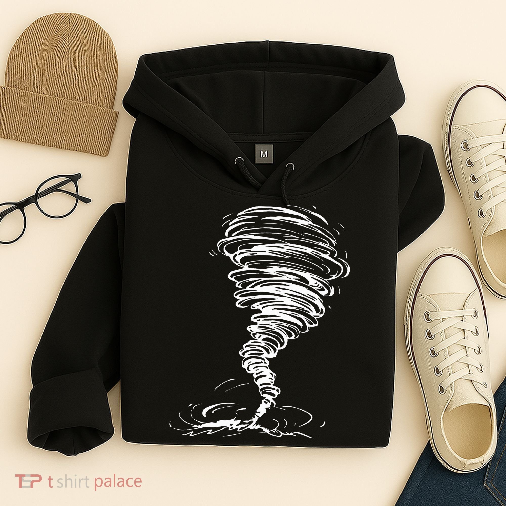 While Storm Tornado Twister Hurricane Weather Scary Costume Hoodie