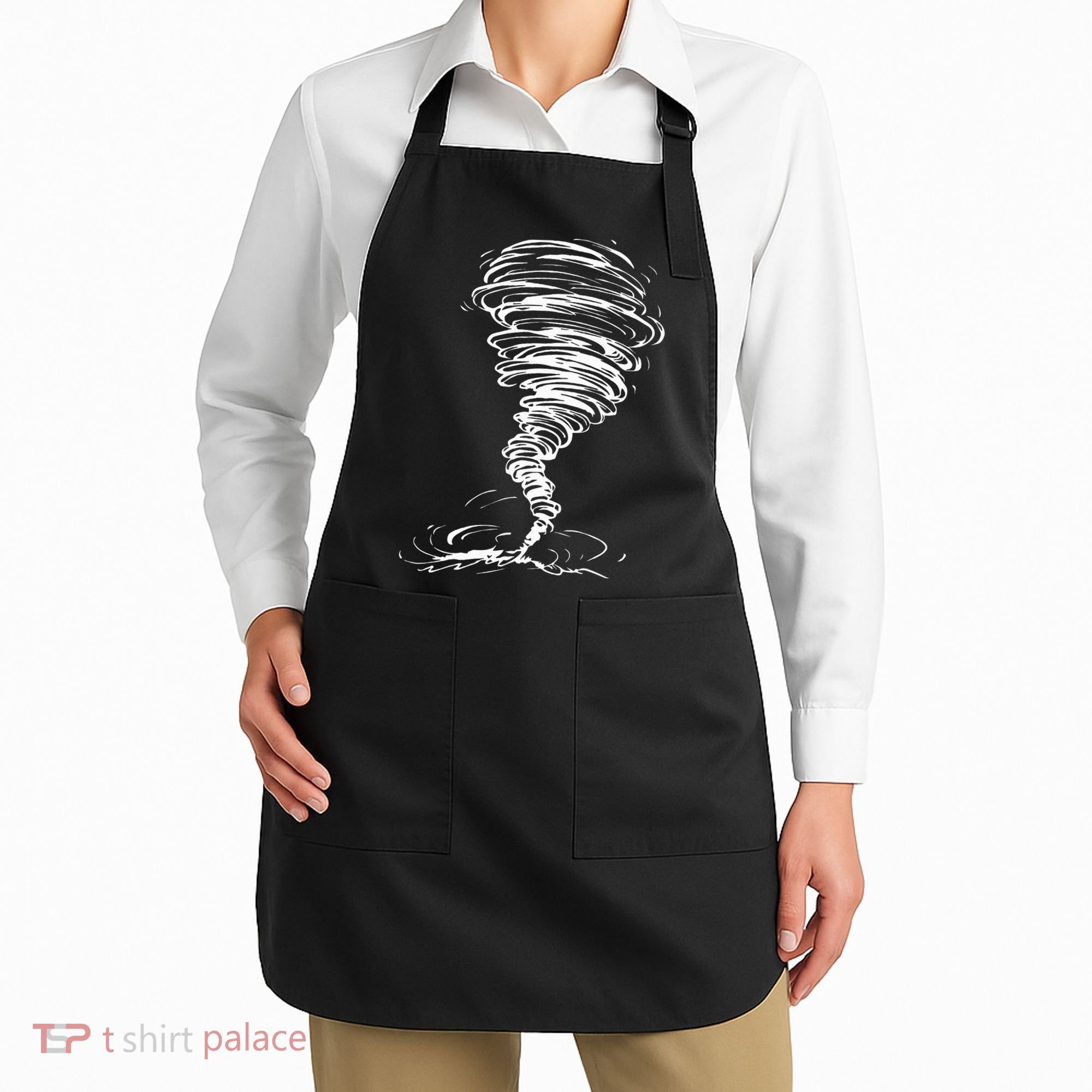 While Storm Tornado Twister Hurricane Weather Scary Costume Apron