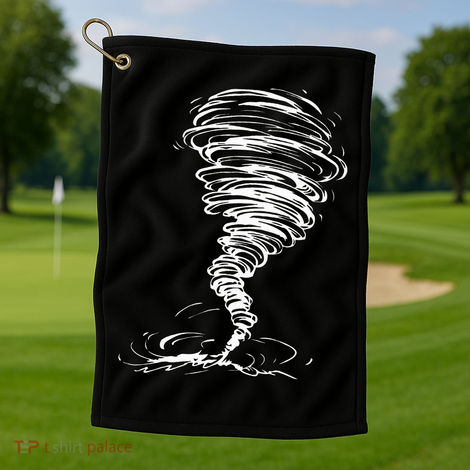 While Storm Tornado Twister Hurricane Weather Scary Costume Golf Towel