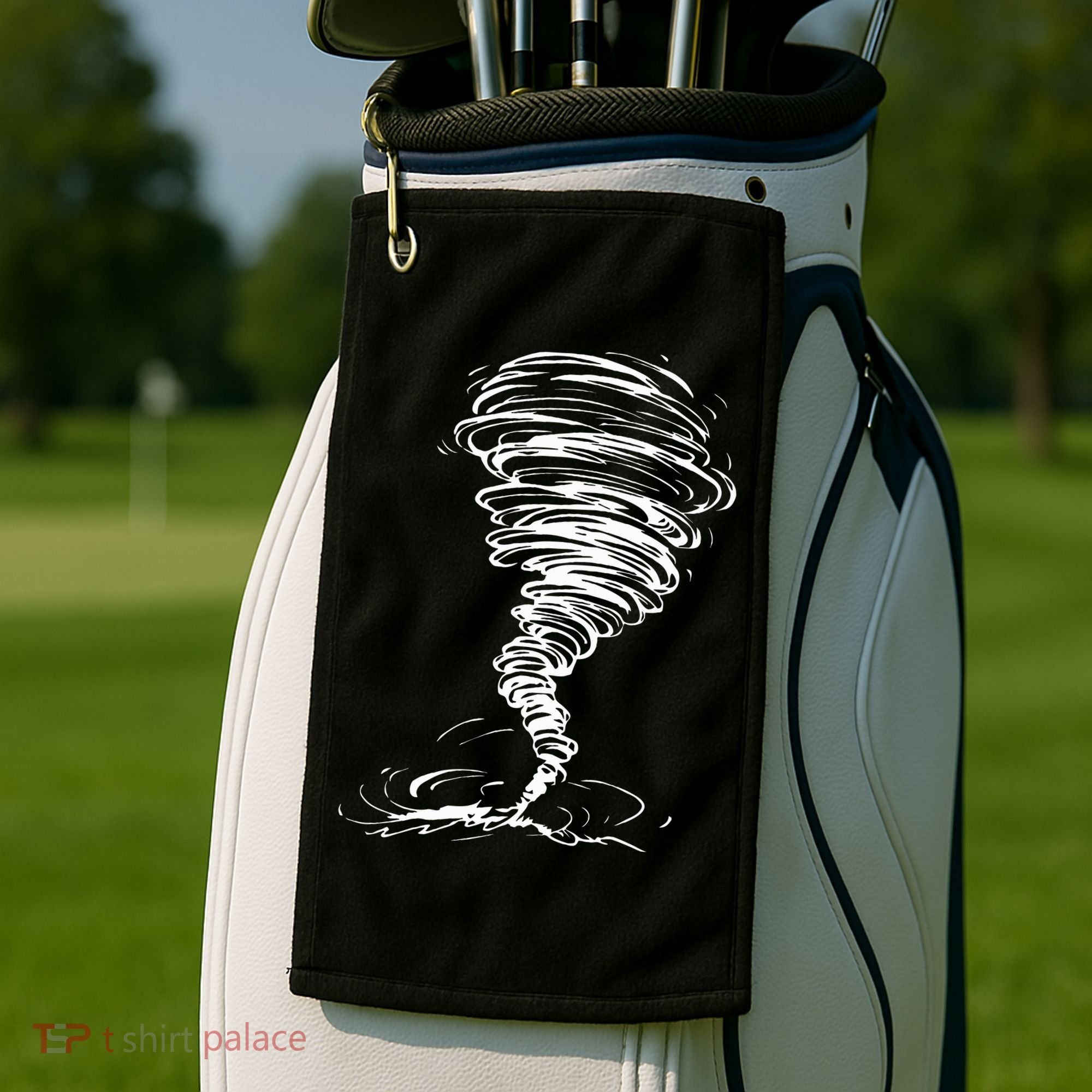 While Storm Tornado Twister Hurricane Weather Scary Costume Golf Towel