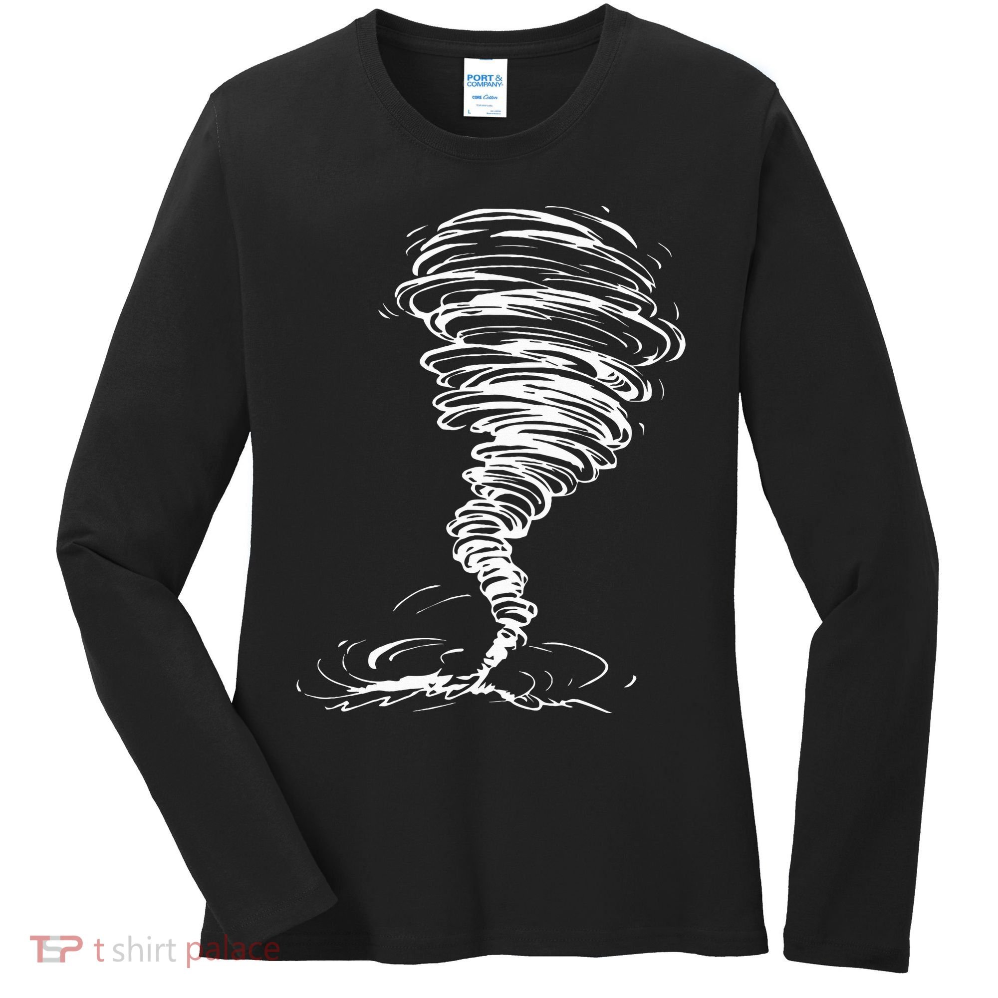 While Storm Tornado Twister Hurricane Weather Scary Costume Women's Long Sleeve Shirt
