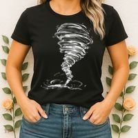 While Storm Tornado Twister Hurricane Weather Scary Costume Women's T-Shirt thumb 2