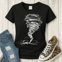 While Storm Tornado Twister Hurricane Weather Scary Costume Women's T-Shirt thumb 3