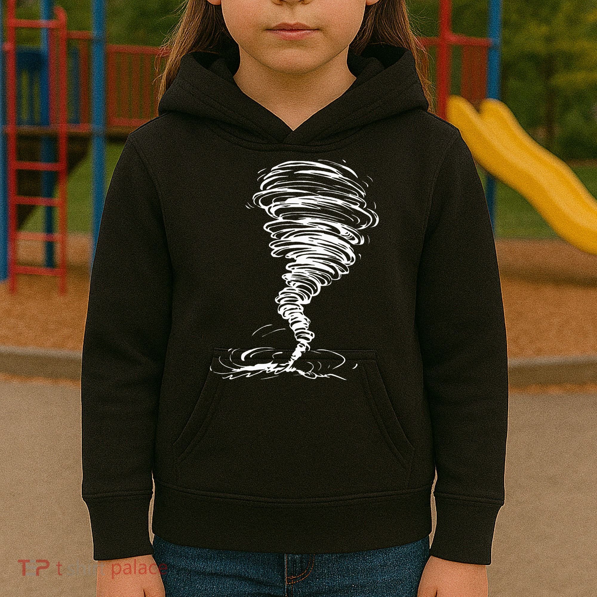 While Storm Tornado Twister Hurricane Weather Scary Costume Kids Hoodie