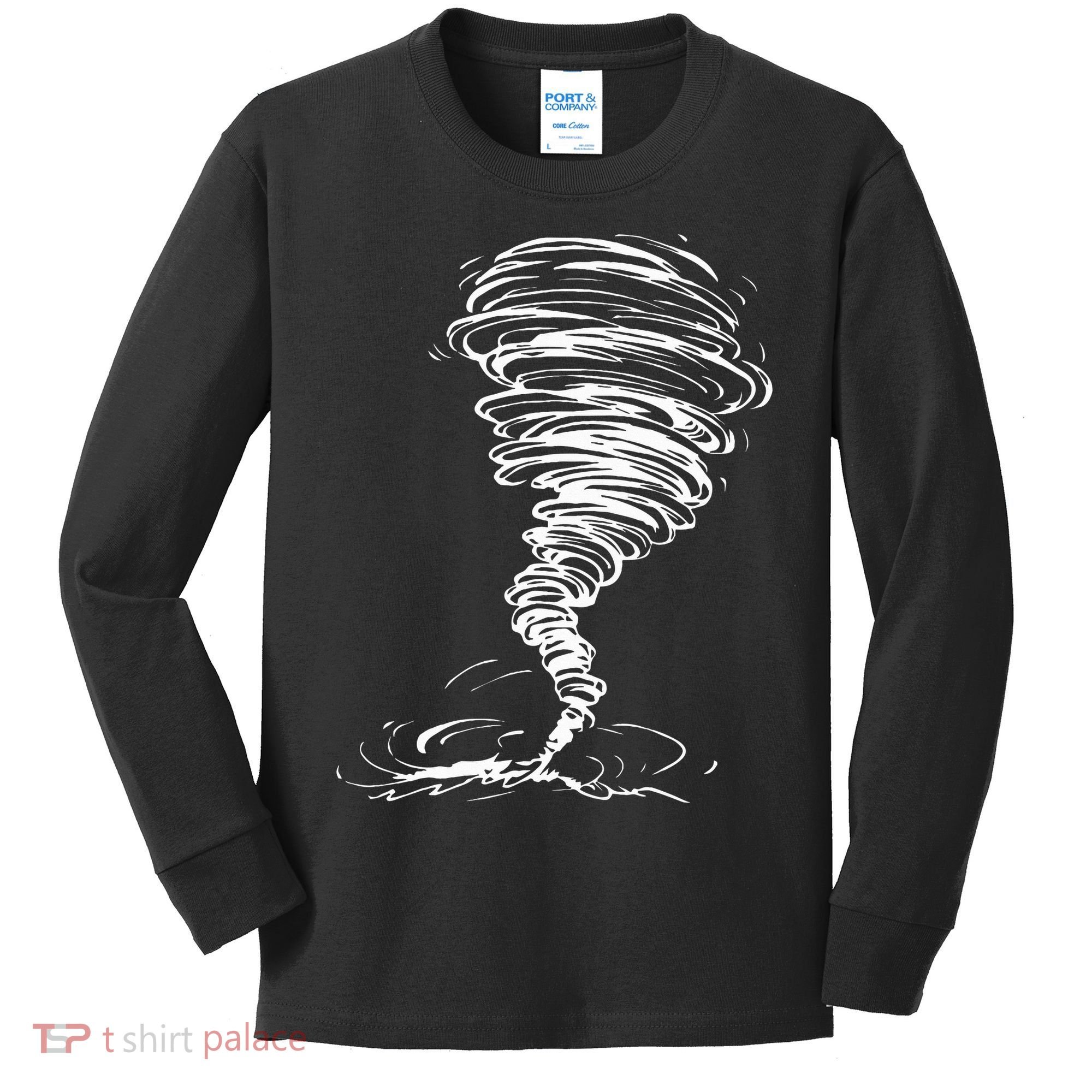 While Storm Tornado Twister Hurricane Weather Scary Costume Kids Long Sleeve Shirt