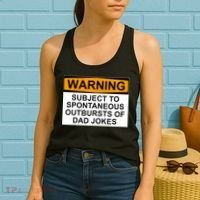 Warning Subject To Spontaneous Outbursts Of Dad Jokes Women's Tank Top thumb 2