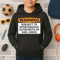 Warning Subject To Spontaneous Outbursts Of Dad Jokes Kids Hoodie thumb 2