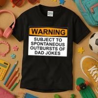 Warning Subject To Spontaneous Outbursts Of Dad Jokes Kids T-Shirt thumb 3