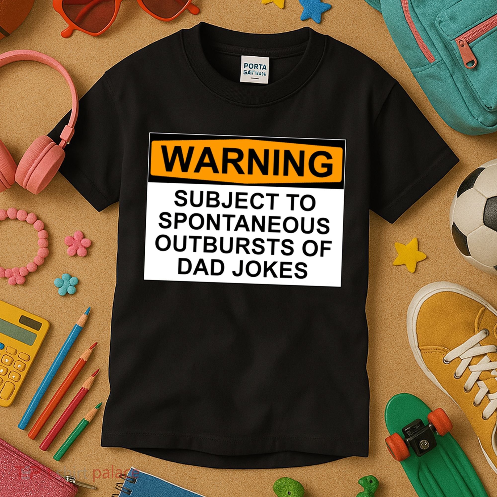 Warning Subject To Spontaneous Outbursts Of Dad Jokes Kids T-Shirt