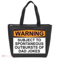 Warning Subject To Spontaneous Outbursts Of Dad Jokes Tote Bag thumb 0