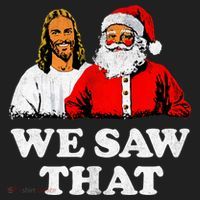 We Saw That Christmas Jesus Santa Claus Christ Women's Sweatshirt thumb 2