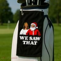We Saw That Christmas Jesus Santa Claus Christ Golf Towel thumb 2